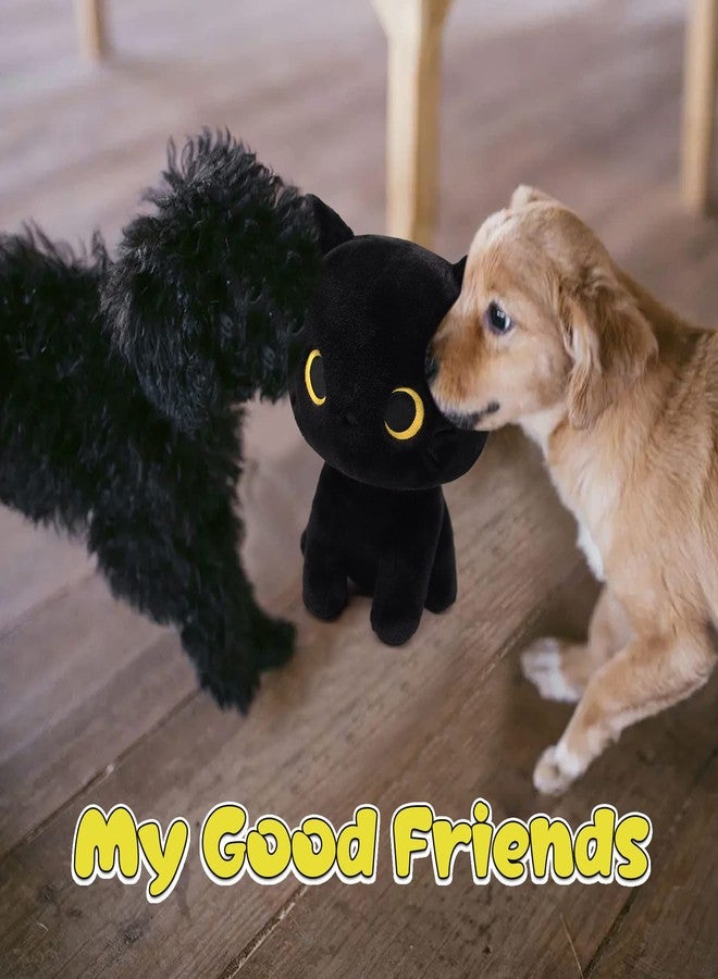 LSYDCARM Black Cat Plush, 8inch Black Cat Stuffed Animals Cat Plushie for Kids Girls Boy,Cute Plushies Soft Cuddle Pillow Kawaii Kitten for Kids, Holiday Birthday Valentine Gift for Her Him - Image 2